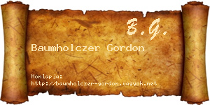 Baumholczer Gordon névjegykártya